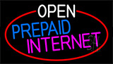 Open Prepaid Internet With Red Border Neon Sign