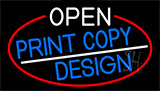 Open Print Copy Design With Red Border Neon Sign