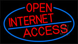 Red Open Internet Access With Blue Border Neon Sign