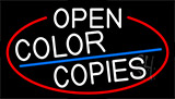 White Color Copies With Red Border Neon Sign