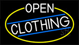 White Open Clothing With Yellow Border Neon Sign