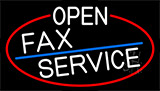 White Open Fax Service With Red Border Neon Sign