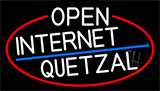 White Open Internet Quetzal With Red Border Neon Sign