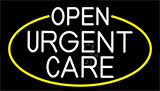 White Urgent Care With Yellow Border Neon Sign