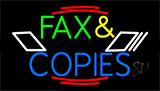 Multicolored Fax And Copies Neon Sign