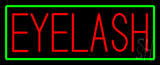 Red Eyelash Green Border Neon Sign