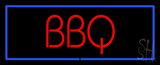 Bbq With Blue Border Neon Sign