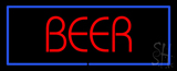 Red Beer With Blue Border Neon Sign