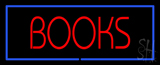 Red Books With Blue Border Neon Sign