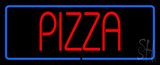 Pizza With Blue Border Neon Sign