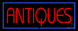 Red Antiques Blue Rectangle Neon Sign