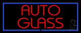 Red Auto Glass Blue Rectangle Neon Sign