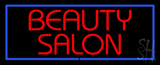 Red Beauty Salon With Blue Border Neon Sign