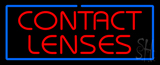 Red Contact Lenses Blue Border Neon Sign