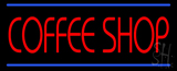 Red Coffee Shop Blue Lines Neon Sign