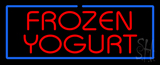 Red Frozen Yogurt With Blue Border Neon Sign