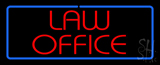 Red Law Office Blue Border Neon Sign