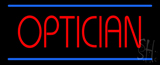 Red Optician Blue Lines Neon Sign