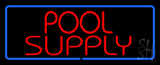 Red Pool Supply With Blue Border Neon Sign