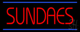 Red Sundaes Blue Lines Neon Sign