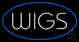 Wigs Oval Blue Neon Sign