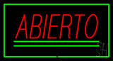 Abierto Rectangle Green Neon Sign