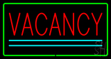 Vacancy Rectangle Green Neon Sign