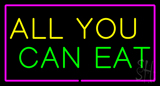 All You Can Eat Rectangle Purple Neon Sign