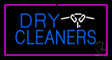 Dry Cleaners Logo Rectangle Pink Neon Sign