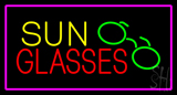 Sun Glasses With Pink Border Neon Sign