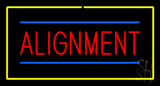 Alignment Yellow Rectangle Neon Sign