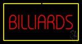 Billiards Block Yellow Rectangle Neon Sign