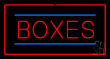 Boxes Rectangle Red Neon Sign