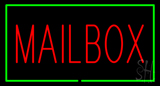 Mailbox Rectangle Green Neon Sign