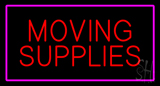 Moving Supplies Rectangle Purple Neon Sign