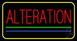 Red Alteration Blue Green Line Yellow Border Neon Sign