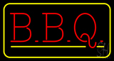 Block Bbq With Yellow Border Neon Sign