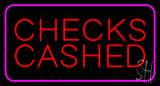 Red Checks Cashed Pink Border Neon Sign
