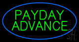Blue Oval Payday Advance Neon Sign