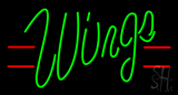 Green Cursive Wings Neon Sign