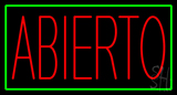 Red Abierto With Green Border Neon Sign