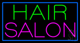 Green Hair Salon With Blue Border Neon Sign