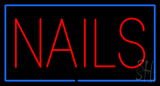 Red Nails With Blue Border Neon Sign