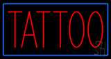 Red Tattoo With Blue Border Neon Sign