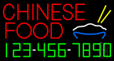 Chinese Food With Phone Number Neon Sign