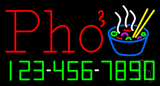 Red Pho With Phone Number Neon Sign