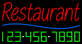 Red Restaurant With Phone Number Neon Sign
