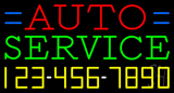 Auto Service With Phone Number Neon Sign