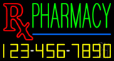 Pharmacy With Phone Number Neon Sign