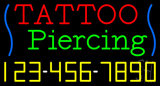 Tattoo Piercing With Phone Number Neon Sign